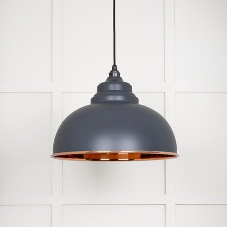 This is an image showing From The Anvil - Smooth Copper Harborne Pendant in Slate available from trade door handles, quick delivery and discounted prices