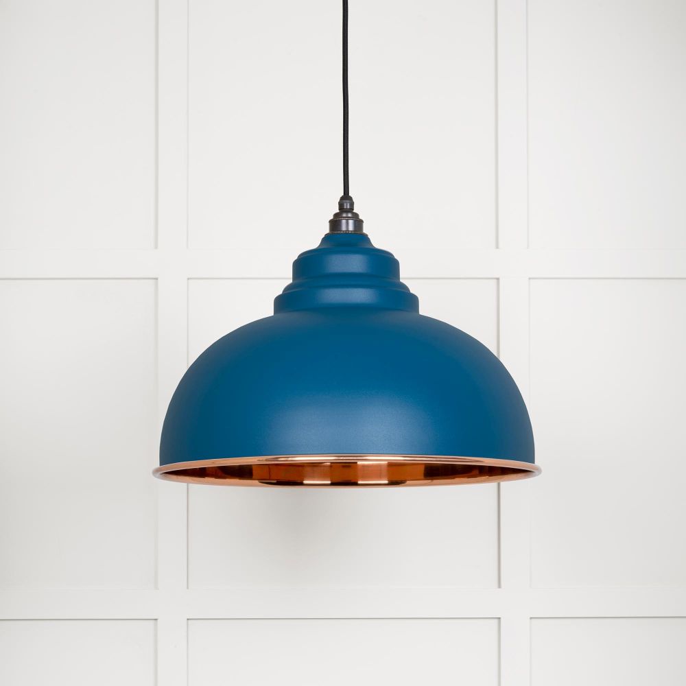 This is an image showing From The Anvil - Smooth Copper Harborne Pendant in Upstream available from trade door handles, quick delivery and discounted prices