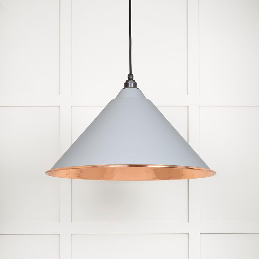 This is an image showing From The Anvil - Hammered Copper Hockley Pendant in Birch available from trade door handles, quick delivery and discounted prices