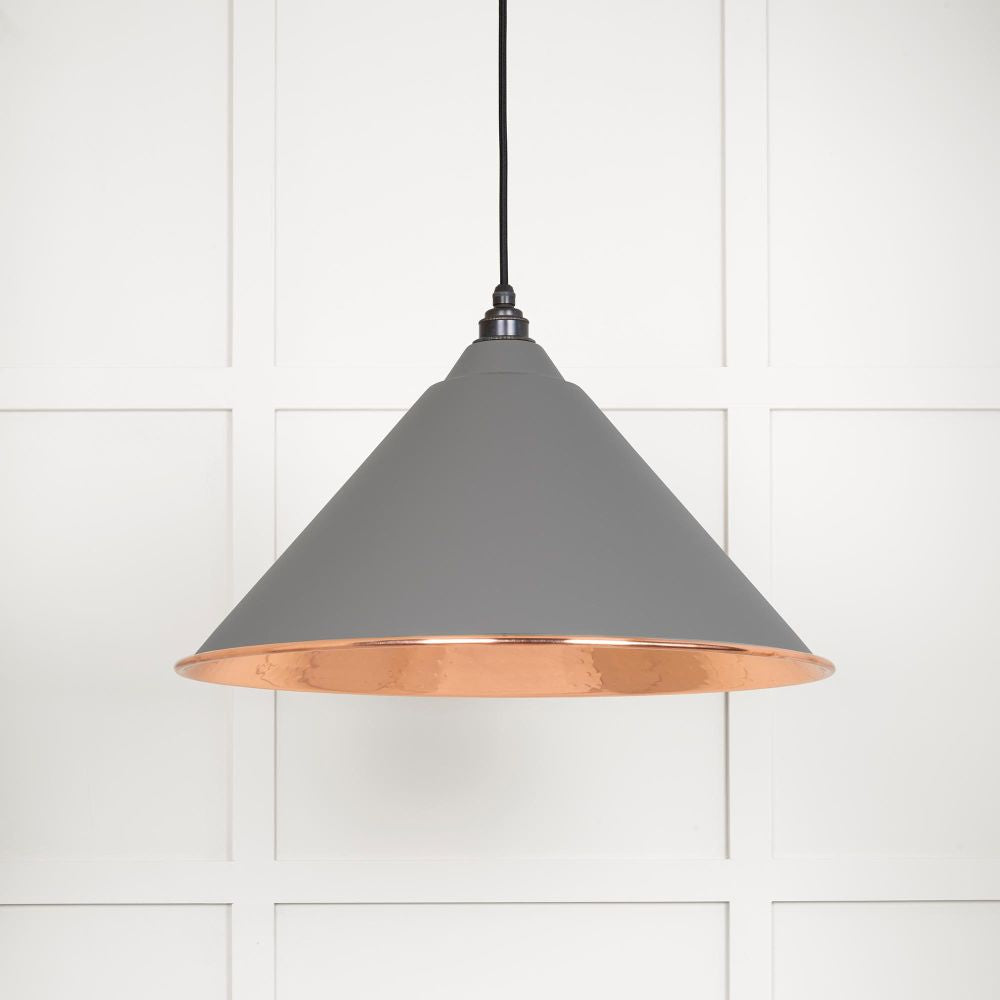 This is an image showing From The Anvil - Hammered Copper Hockley Pendant in Bluff available from trade door handles, quick delivery and discounted prices