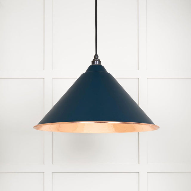 This is an image showing From The Anvil - Hammered Copper Hockley Pendant in Dusk available from trade door handles, quick delivery and discounted prices