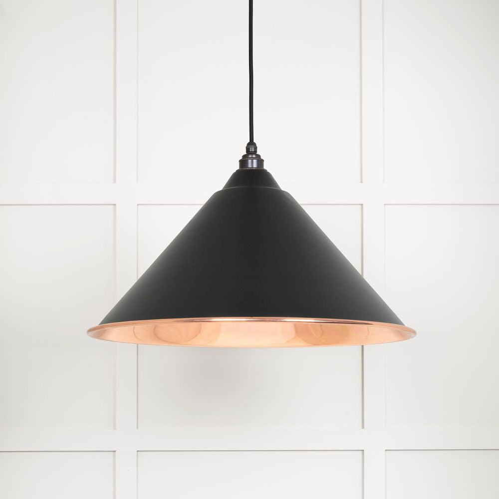 This is an image showing From The Anvil - Smooth Copper Hockley Pendant in Elan Black available from trade door handles, quick delivery and discounted prices