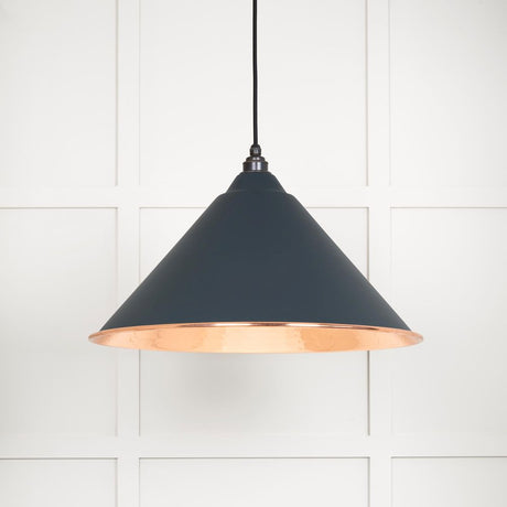 This is an image showing From The Anvil - Hammered Copper Hockley Pendant in Soot available from trade door handles, quick delivery and discounted prices