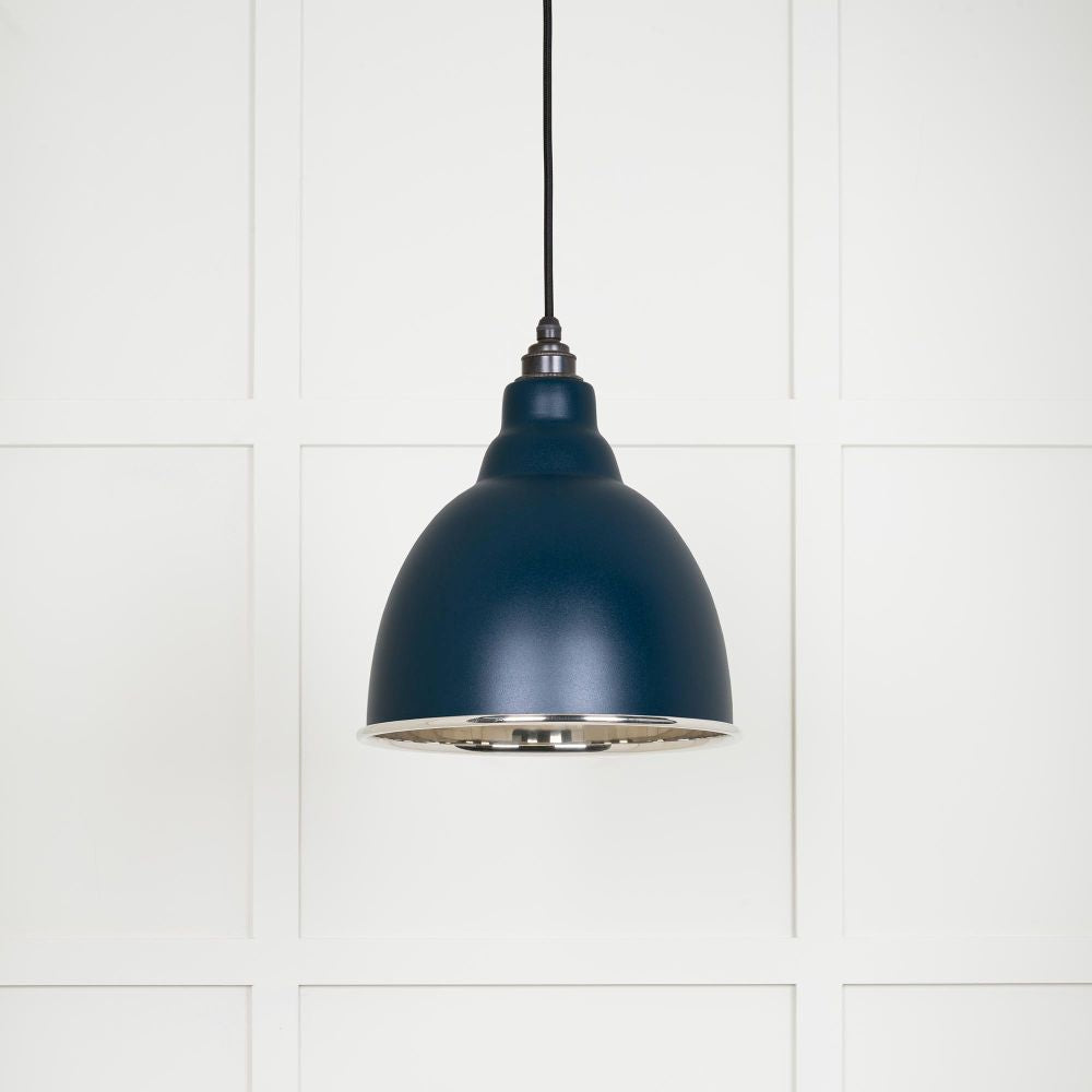 This is an image showing From The Anvil - Smooth Nickel Brindley Pendant in Dusk available from trade door handles, quick delivery and discounted prices