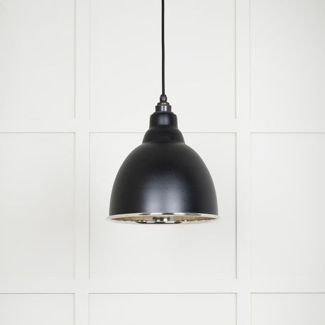 This is an image showing From The Anvil - Smooth Nickel Brindley Pendant in Elan Black available from trade door handles, quick delivery and discounted prices