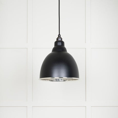 This is an image showing From The Anvil - Smooth Nickel Brindley Pendant in Elan Black available from trade door handles, quick delivery and discounted prices