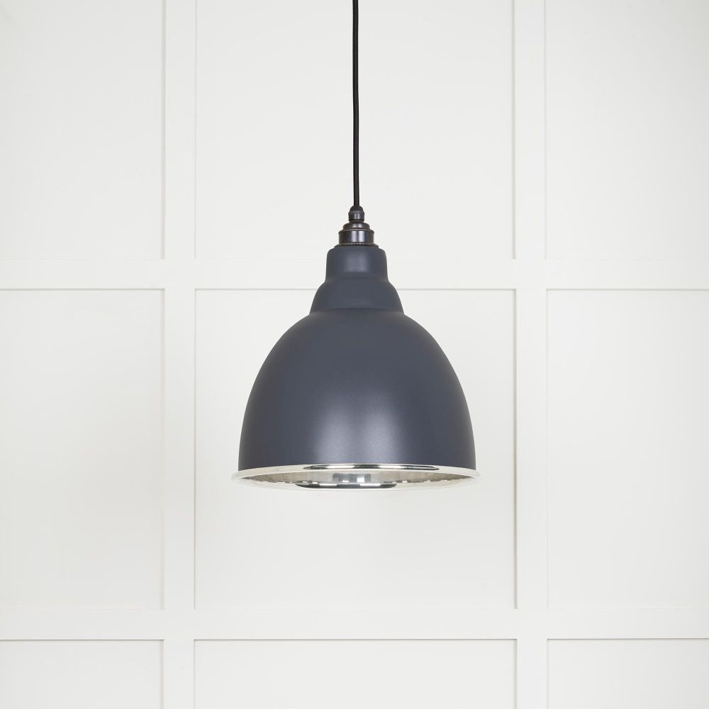 This is an image showing From The Anvil - Smooth Nickel Brindley Pendant in Slate available from trade door handles, quick delivery and discounted prices