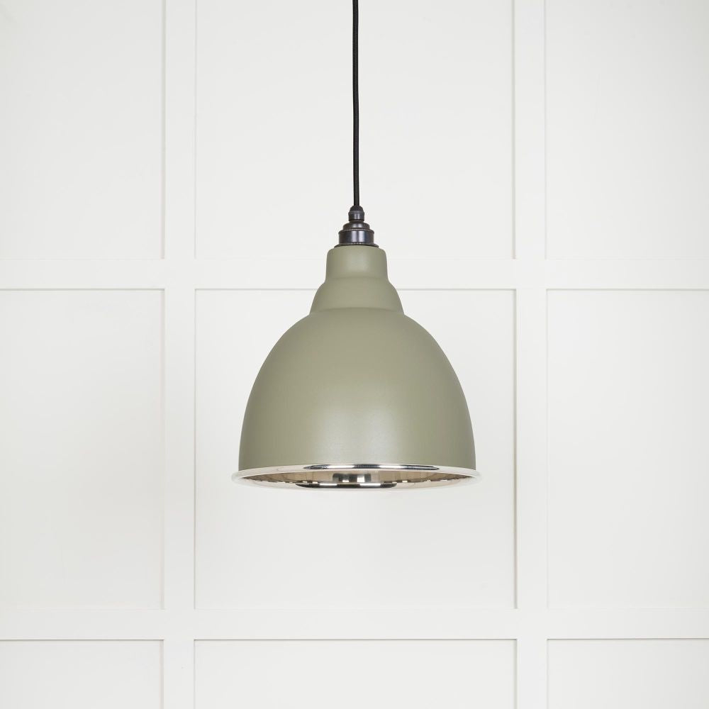 This is an image showing From The Anvil - Smooth Nickel Brindley Pendant in Tump available from trade door handles, quick delivery and discounted prices