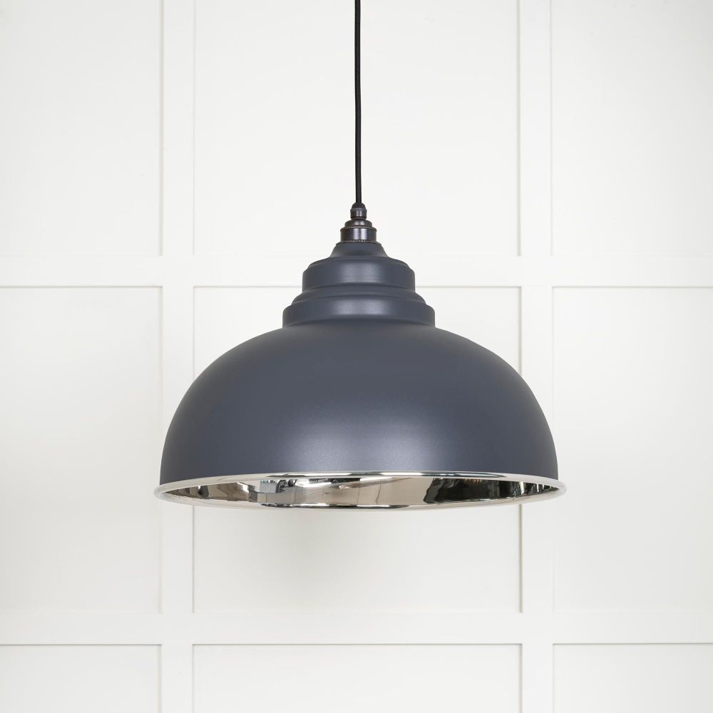 This is an image showing From The Anvil - Smooth Nickel Harborne Pendant in Slate available from trade door handles, quick delivery and discounted prices