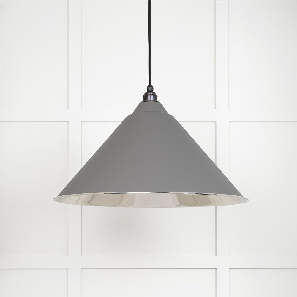 This is an image showing From The Anvil - Smooth Nickel Hockley Pendant in Bluff available from trade door handles, quick delivery and discounted prices