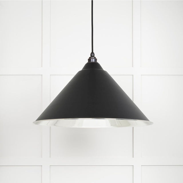 This is an image showing From The Anvil - Smooth Nickel Hockley Pendant in Elan Black available from trade door handles, quick delivery and discounted prices