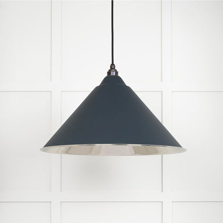 This is an image showing From The Anvil - Smooth Nickel Hockley Pendant in Soot available from trade door handles, quick delivery and discounted prices