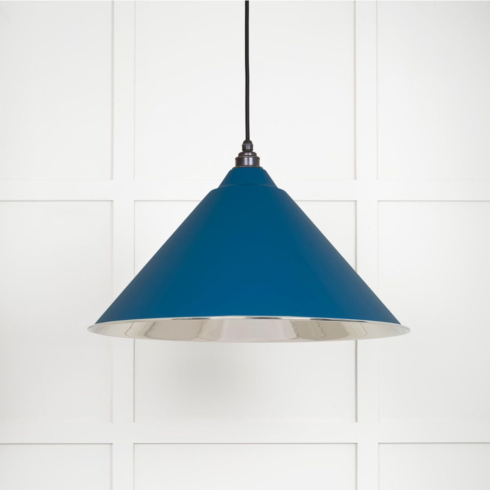 This is an image showing From The Anvil - Smooth Nickel Hockley Pendant in Upstream available from trade door handles, quick delivery and discounted prices