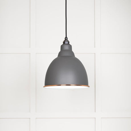 This is an image showing From The Anvil - White Gloss Brindley Pendant in Bluff available from trade door handles, quick delivery and discounted prices