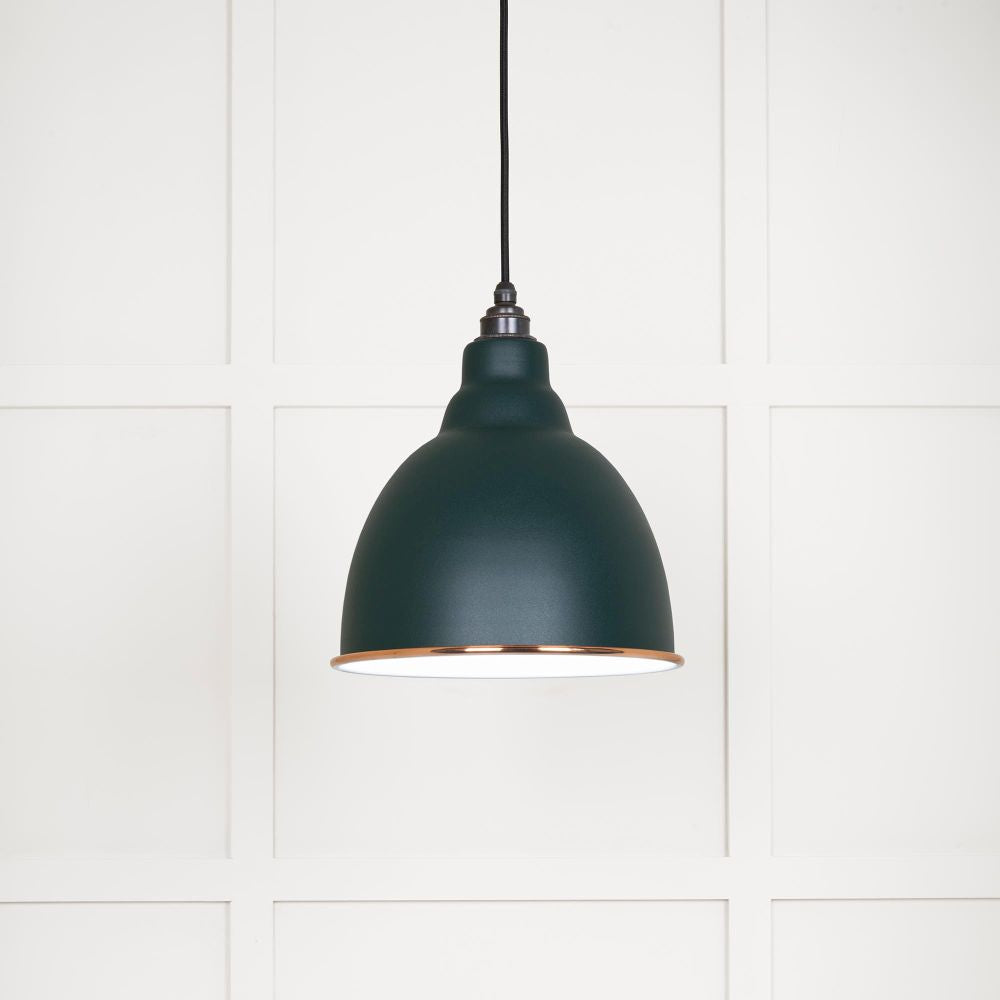 This is an image showing From The Anvil - White Gloss Brindley Pendant in Dingle available from trade door handles, quick delivery and discounted prices