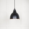 This is an image showing From The Anvil - White Gloss Brindley Pendant in Elan Black available from trade door handles, quick delivery and discounted prices