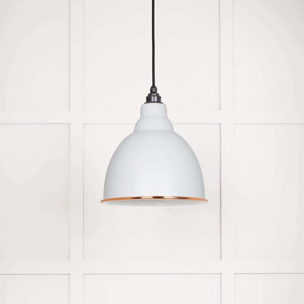 This is an image showing From The Anvil - White Gloss Brindley Pendant in Flock available from trade door handles, quick delivery and discounted prices