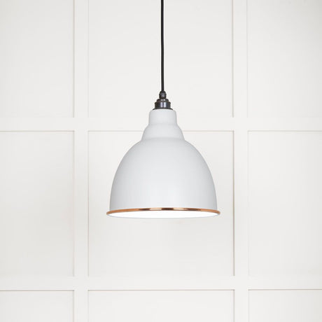 This is an image showing From The Anvil - White Gloss Brindley Pendant in Flock available from trade door handles, quick delivery and discounted prices