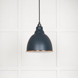 This is an image showing From The Anvil - White Gloss Brindley Pendant in Soot available from trade door handles, quick delivery and discounted prices