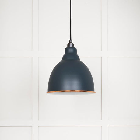 This is an image showing From The Anvil - White Gloss Brindley Pendant in Soot available from trade door handles, quick delivery and discounted prices