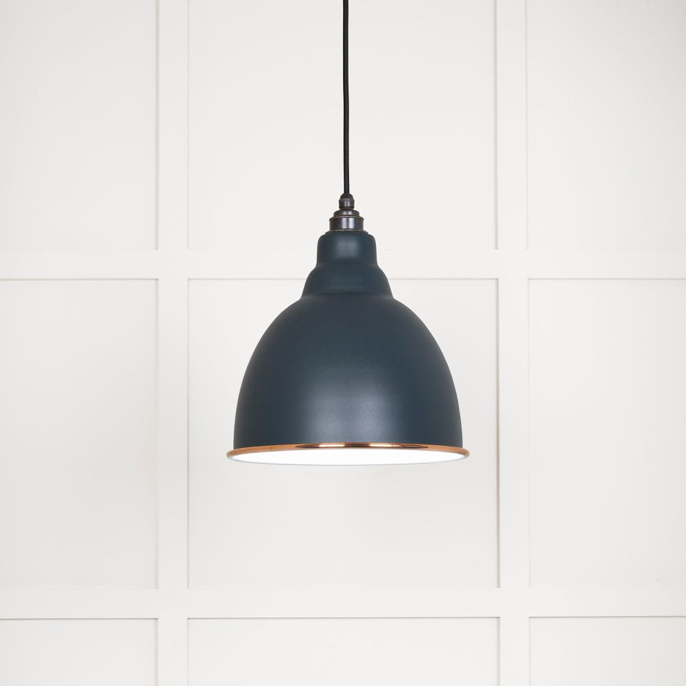 This is an image showing From The Anvil - White Gloss Brindley Pendant in Soot available from trade door handles, quick delivery and discounted prices