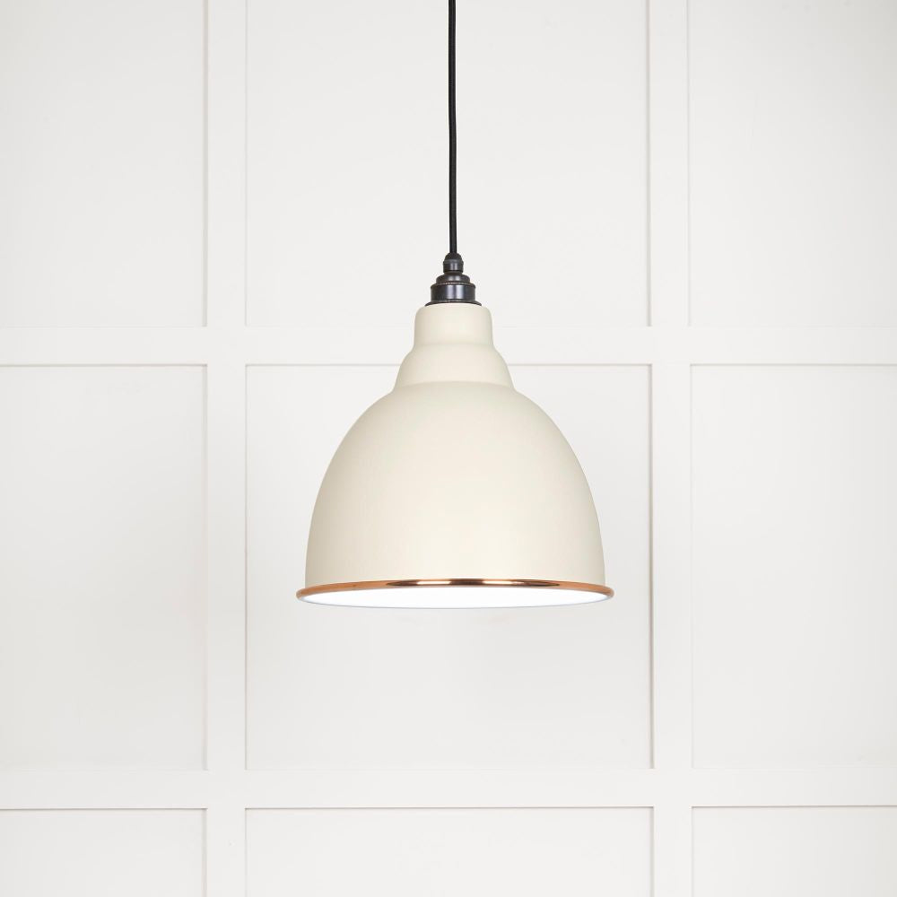 This is an image showing From The Anvil - White Gloss Brindley Pendant in Teasel available from trade door handles, quick delivery and discounted prices