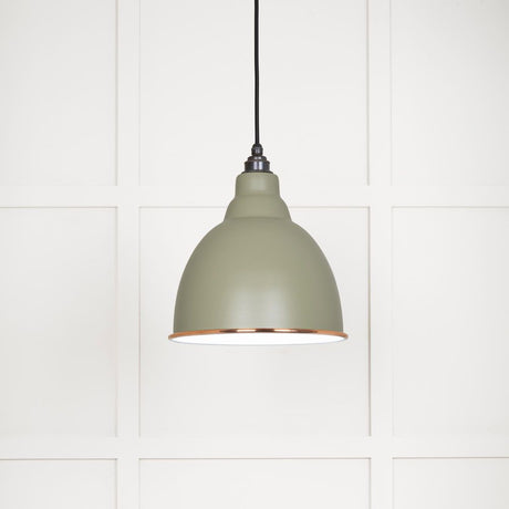 This is an image showing From The Anvil - White Gloss Brindley Pendant in Tump available from trade door handles, quick delivery and discounted prices