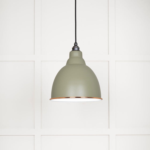 This is an image showing From The Anvil - White Gloss Brindley Pendant in Tump available from trade door handles, quick delivery and discounted prices