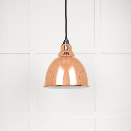 This is an image showing From The Anvil - White Gloss Brindley Pendant in Copper available from trade door handles, quick delivery and discounted prices