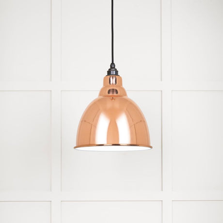 This is an image showing From The Anvil - White Gloss Brindley Pendant in Copper available from trade door handles, quick delivery and discounted prices