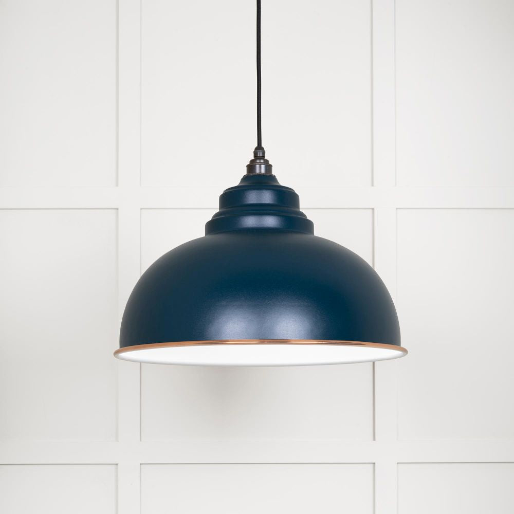 This is an image showing From The Anvil - White Gloss Harborne Pendant in Dusk available from trade door handles, quick delivery and discounted prices