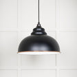 This is an image showing From The Anvil - White Gloss Harborne Pendant in Elan Black available from trade door handles, quick delivery and discounted prices