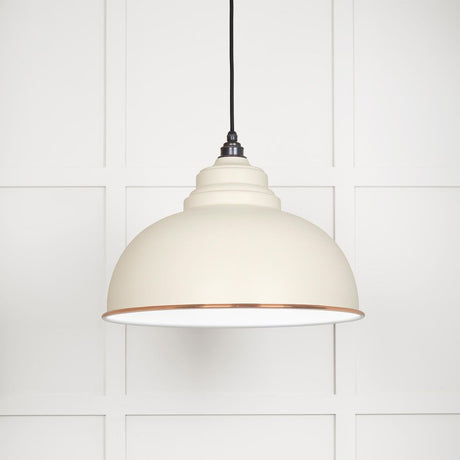 This is an image showing From The Anvil - White Gloss Harborne Pendant in Teasel available from trade door handles, quick delivery and discounted prices