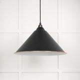 This is an image showing From The Anvil - White Gloss Hockley Pendant in Elan Black available from trade door handles, quick delivery and discounted prices