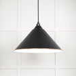 This is an image showing From The Anvil - White Gloss Hockley Pendant in Elan Black available from trade door handles, quick delivery and discounted prices