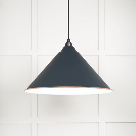 This is an image showing From The Anvil - White Gloss Hockley Pendant in Soot available from trade door handles, quick delivery and discounted prices