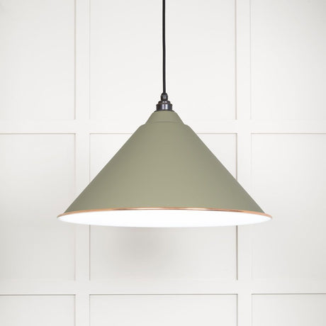 This is an image showing From The Anvil - White Gloss Hockley Pendant in Tump available from trade door handles, quick delivery and discounted prices