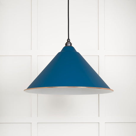 This is an image showing From The Anvil - White Gloss Hockley Pendant in Upstream available from trade door handles, quick delivery and discounted prices