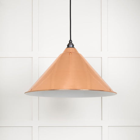 This is an image showing From The Anvil - White Gloss Hockley Pendant in Copper available from trade door handles, quick delivery and discounted prices