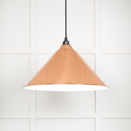 This is an image showing From The Anvil - White Gloss Hockley Pendant in Copper available from trade door handles, quick delivery and discounted prices