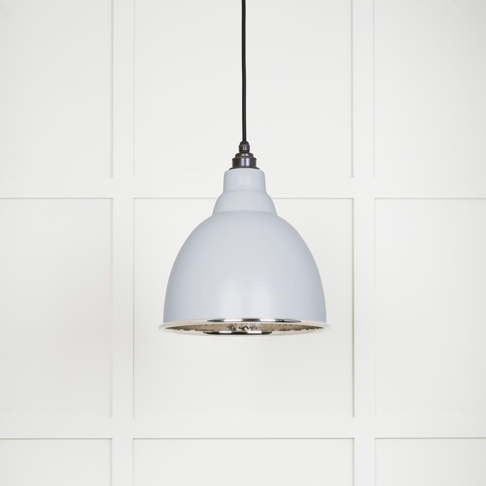 This is an image showing From The Anvil - Hammered Nickel Brindley Pendant in Birch available from trade door handles, quick delivery and discounted prices