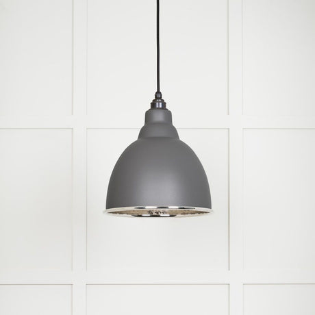 This is an image showing From The Anvil - Hammered Nickel Brindley Pendant in Bluff available from trade door handles, quick delivery and discounted prices