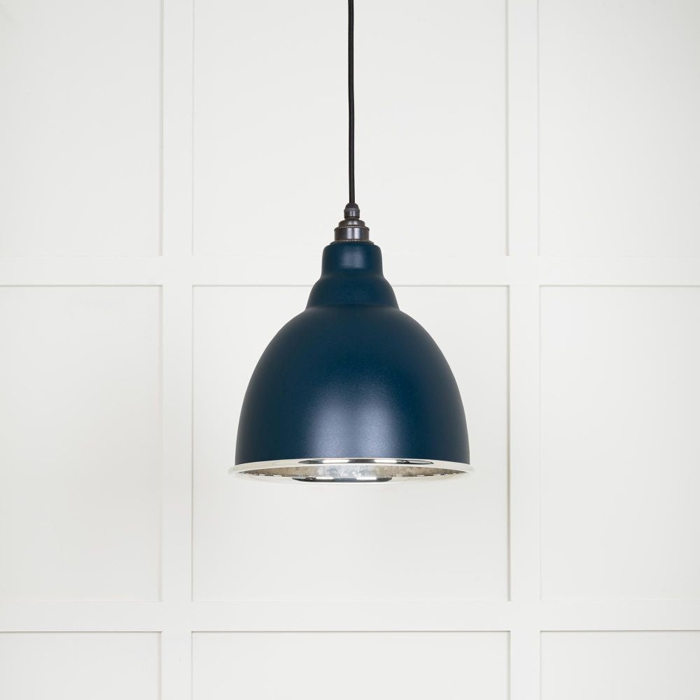 This is an image showing From The Anvil - Hammered Nickel Brindley Pendant in Dusk available from trade door handles, quick delivery and discounted prices