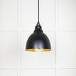 This is an image showing From The Anvil - Hammered Brass Brindley Pendant in Elan Black available from trade door handles, quick delivery and discounted prices