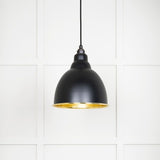 This is an image showing From The Anvil - Hammered Brass Brindley Pendant in Elan Black available from trade door handles, quick delivery and discounted prices