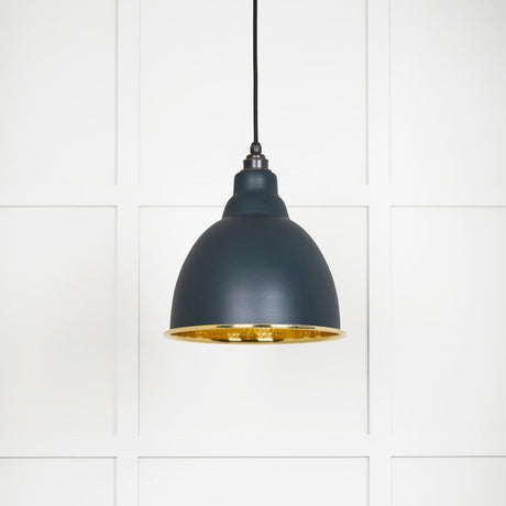 This is an image showing From The Anvil - Hammered Brass Brindley Pendant in Soot available from trade door handles, quick delivery and discounted prices