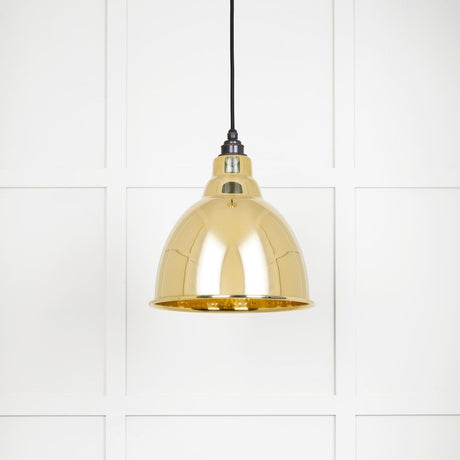 This is an image showing From The Anvil - Hammered Brass Brindley Pendant available from trade door handles, quick delivery and discounted prices