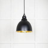 This is an image showing From The Anvil - Smooth Brass Brindley Pendant in Elan Black available from trade door handles, quick delivery and discounted prices