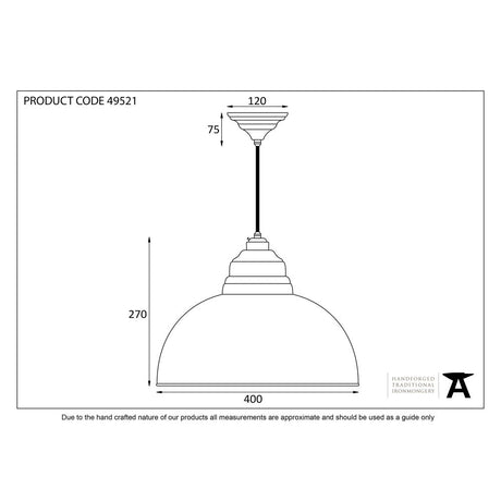 This is an image showing From The Anvil - Hammered Brass Harborne Pendant available from trade door handles, quick delivery and discounted prices