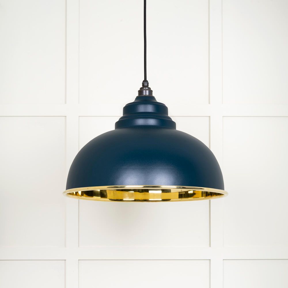 This is an image showing From The Anvil - Smooth Brass Harborne Pendant in Dusk available from trade door handles, quick delivery and discounted prices